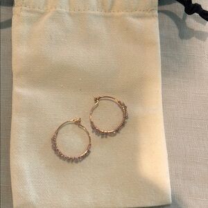 Pink rough cut diamond earrings - new